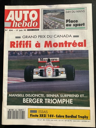 Auto hebdo 1992 gp - gp, du