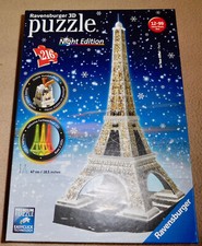 PUZZLE 3D  TOUR EIFFEL ILLUMINÉE N° 12579 216 PIÈCES RAVENSBURGER TRÈS BON ÉTAT