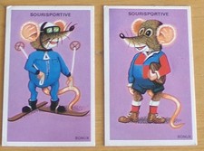 1988 BONUX  SOURISPORTIVE  2  CARTES  NEUVES
