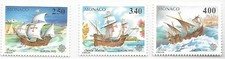 1992 Monaco Europa Christophe Colomb série  n° 1825 a 1827  Neuf ★★