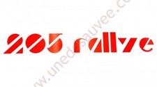 AUTOCOLLANT STICKER - LOGO " 205 RALLYE " COFFRE HAYON ARRIERE PEUGEOT 205 RALLY