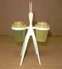 Salière poivrière avec pied support Tupperware vintage