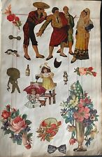 CHROMOS GAUFFRES  XIX éme SIECLES PAGE D'ALBUM  DIVERS + FILLETTE ET POUPEE