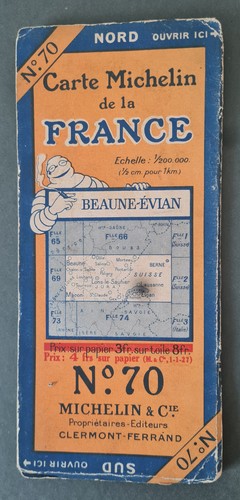 Carte routière ancienne