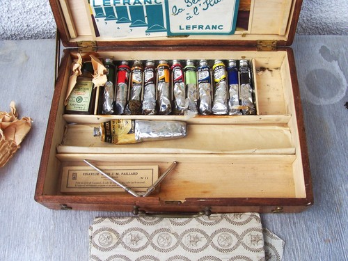 Ancienne valise peinture - valise, de