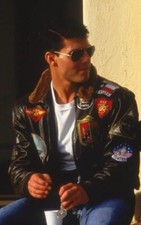 Top Gun Homme Jet Fighter Bomber Marine Air Force Pilote Veste Cuir