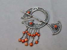 FIBULE ARGENT CORAIL BERBÈRE