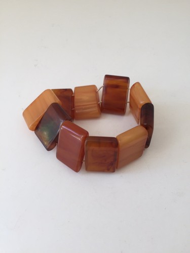 Bracelet ambre bakélite - bracelet, en
