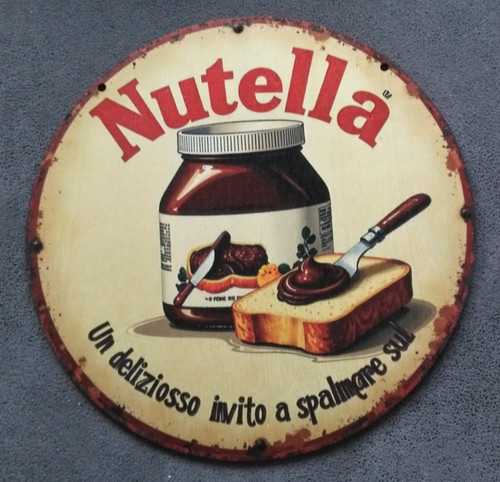 Plaque bois vintage nutella - plaque,