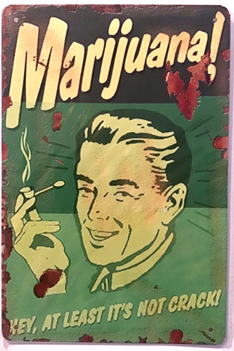 Tin sign 8x12 marijuana pot - 8x12,