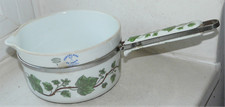PORCELAINE DE PARIS CASSEROLE EN PORCELAINE FRUGIER DECOR FEUILLES D 17 CM 