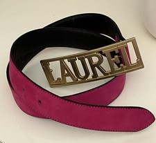 Laurèl MAGNIFIQUE CEINTURE T85 T42 CUIR DAIM FUCHSIA
