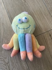 Doudou Peluche Pieuvre Jollybaby Vert Bleu Jaune Orange Mauve Vintage