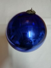 1 très belle boule de pardon ancienne mercurisée bleue verre églomisé