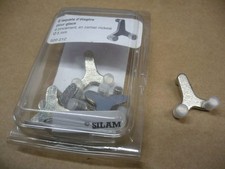 Lot 8 taquet pour glace à pincement zamac nickelé tige 5 mm