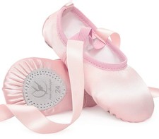 Satin Chaussure de Ballet Classique Ballerine Chausson Danse Pantoufle de Bal...