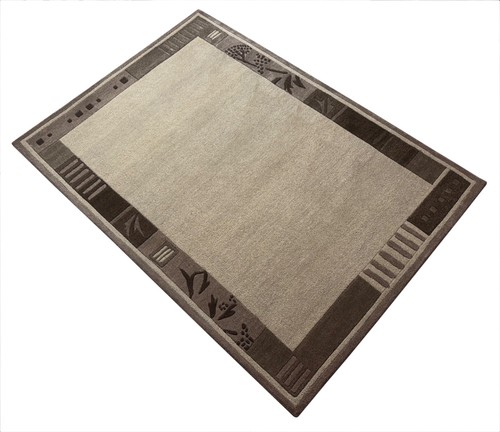 Tapis beige laine - tapis, marron