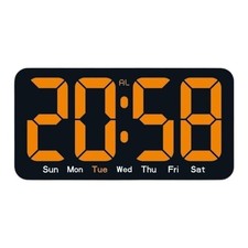 Horloge Murale Numérique LED avec Alarme Date Semaine Température pour Chambre