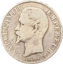 #F0256 France, Napoléon III : 5 francs 1856 D Lyon - Argent - Second Empire