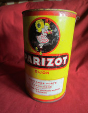 Ancienne grande boite métal pot moutarde PARIZOT