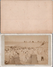 Belgique, Ostende, les bains, tentes sur la plage, circa 1870 CDV vintage albume