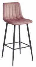 Tabouret POZZA - velours rose