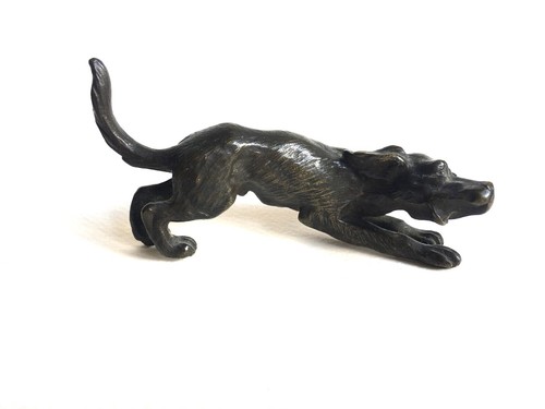 Chien bronze vienne xixème - chien,