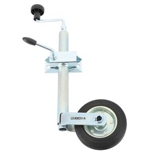 Roue Jockey - Tube acier 35mm - Jante métal - Bride de fixation acier diam. 35mm