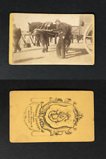 Fabre, Marseille, Soldat tirant une charrette à cheval, circa 1880 CDV vintage a