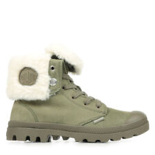 Bottines Palladium femme Baggy Nbk Wl Vert olive Verte Cuir Lacets