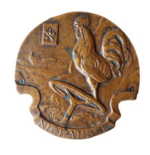 Badge de Calandre Automobile Niclausse Bronze Cire Perdue Parfait Etat 1906-1914