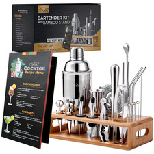 Kit De Barman Mixology 25 Pièces Avec Shaker À Cocktail Et Gabarit Japonais - En