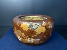 Braserier traditionnel laqué Hibachi Raden Art W14 pouces artisanat Japon ancien