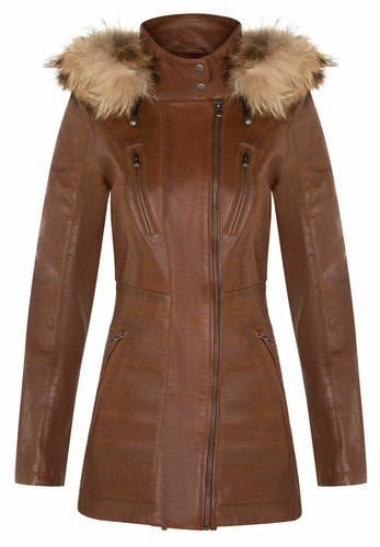 Veste femme cuir camel - veste,