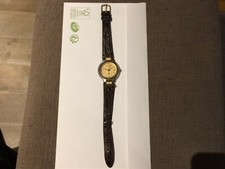 Montre vintage pour femme - Ferrari - Quartz avec date - Fond or