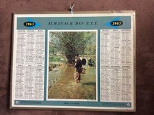 CALENDRIER POSTAL 1963 ALMANACH DES P.T.T DE LA MARNE PECHE A LA TRUITE LA POSTE