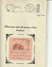 Fiche point de croix "  Coeur de Lin " BIENVENUE DANS LA MAISON D'UNE BRODEUSE "