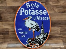 Plaque de signalisation en métal émaillé potasse porcelaine taille 18" x 13,5...