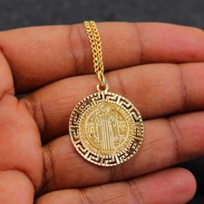 Collier religieux long en argent 925 motif filigrane bijoux plaqué or 24+2"