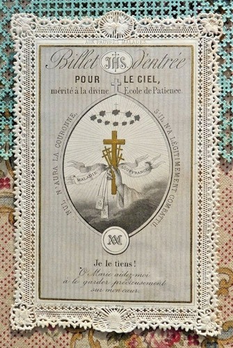 Ancienne image pieuse - pieuse, canivet