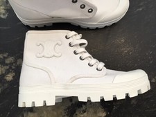 Superbe Et Authentique Boots Toile Blanche Céline 35=36 Tbe 