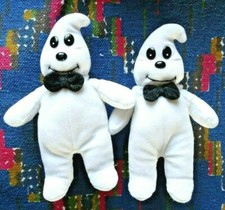 JB / LOT DE 2  DOUDOU PELUCHE FANTOME GIPSY BLANC NOIR 22 CM TBE