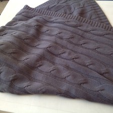 PLAID  CANAPÉ à TORSADES "Z GALLERIE USA' 150 x 200 cm -GRIS FONCÉ 