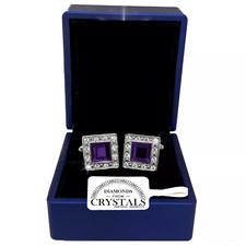 Gemelli Chemise Homme Femme Avec Cristaux Zirconium Mariage Violet
