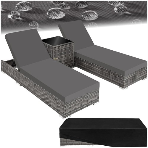 Tectake set 2x chaise - set,