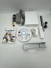 Console Wii Blanche Nintendo  + mario kark avec volant - compatible game cube