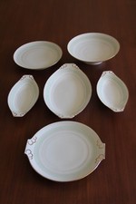 6 anciens plats de services signé PL  porcelaine Limoges? raviers présentoires 