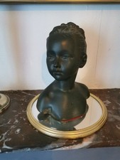 Buste Louise Brongniart En Plâtre Patine verte.