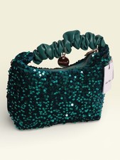 Sac à main vert sequins femme