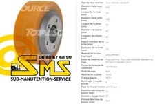 ROUE MOTRICE BT LWE 180 Dim 215 75 mm  arbre 60 mm TRANSPALETTE ELECTRIQUE